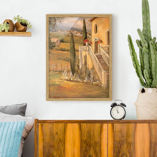 Wandbilder Italien Italienische Landschaft - Haustreppe