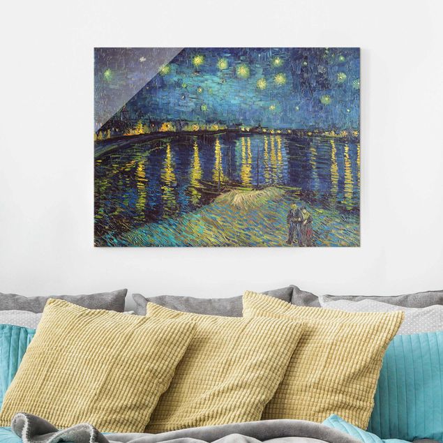 Wandbilder Kunstdrucke Vincent van Gogh - Sternennacht über der Rhône