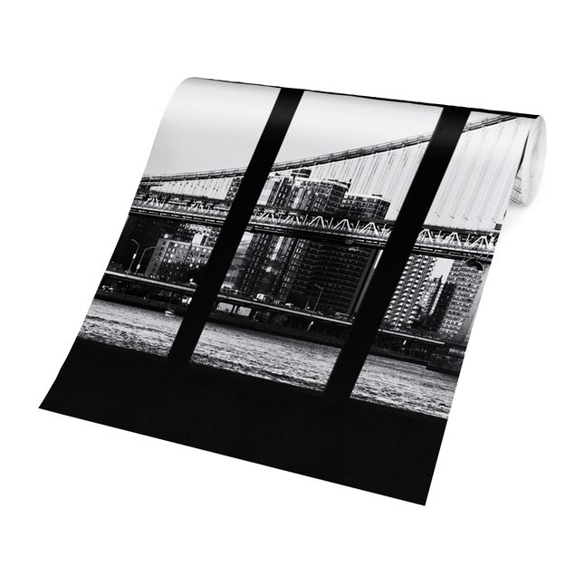 Fototapete Stadt Fenster Brücken New York