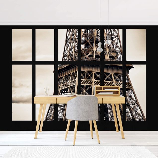 Tapeten Modern Fenster Eiffelturm Paris