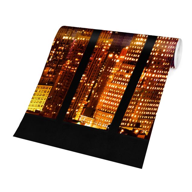 Fototapete modern Fenster Manhattan Sonnenaufgang
