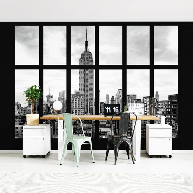3D Tapete Fenster New York Empire State Building