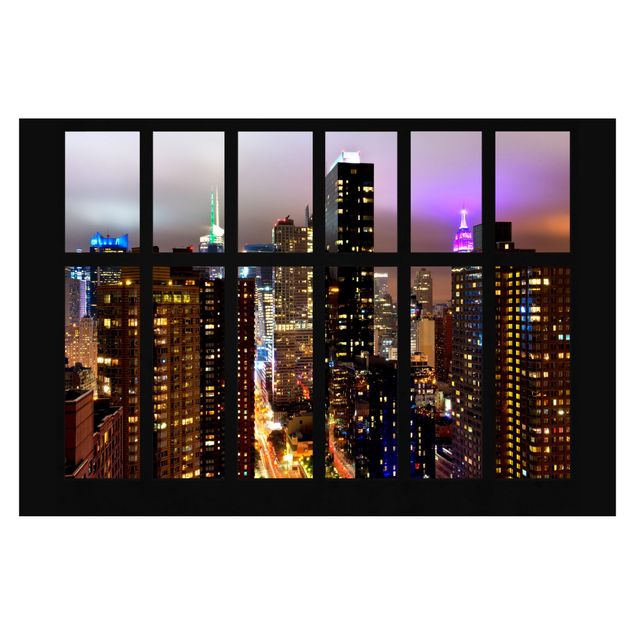 Fototapete kaufen Fenster New York Mondlicht