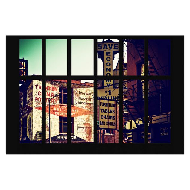 Fototapete - Fensterblick Amerikanische Gebäudefassade