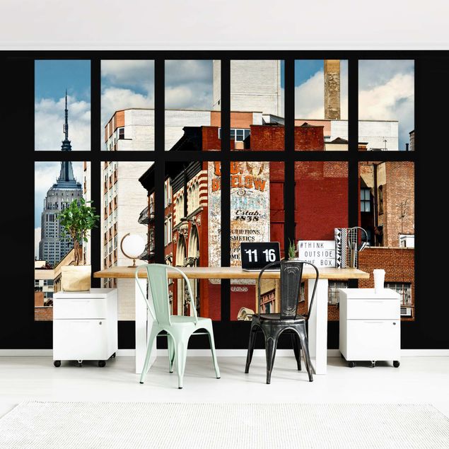 Küchen Deko Fensterblick auf New York Gebäude