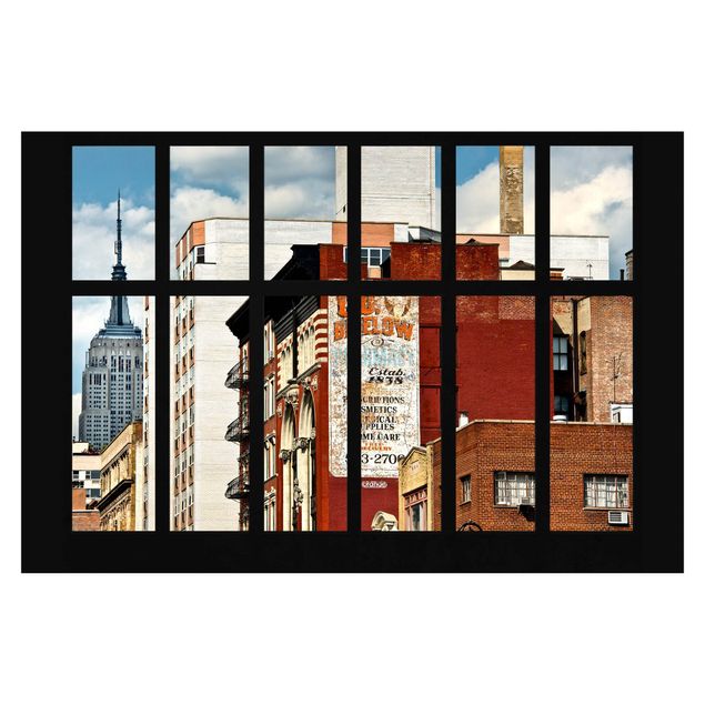 Fototapete kaufen Fensterblick auf New York Gebäude