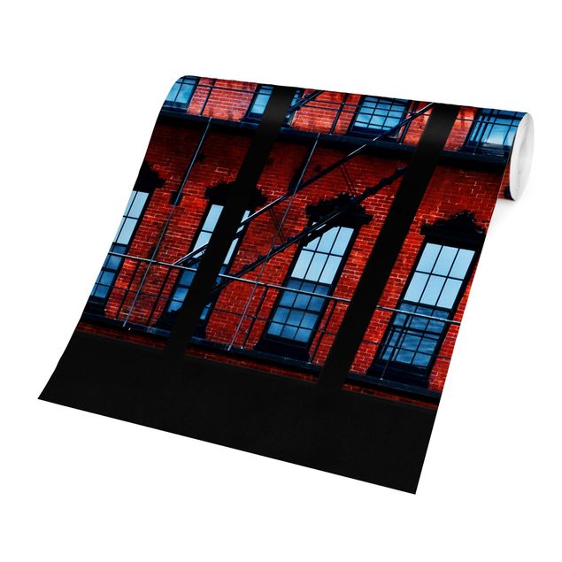 Fototapete kaufen Fensterblick rote Amerikanische Fassade