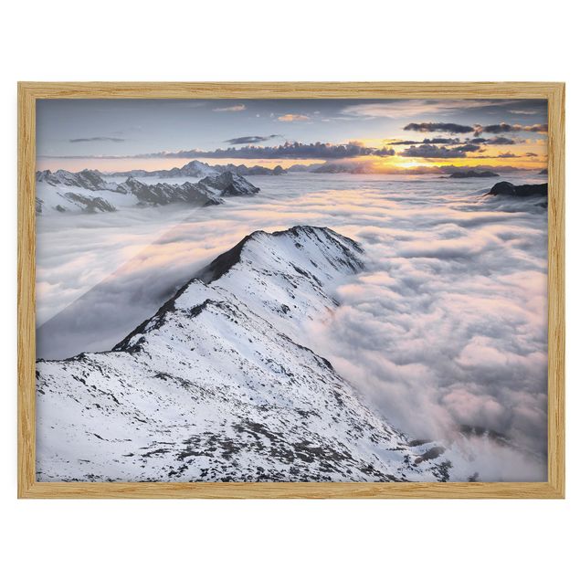 Landschaftsbilder mit Rahmen Blick über Wolken und Berge