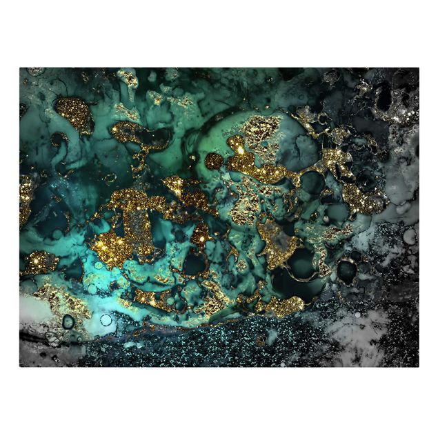 Kunstdrucke auf Leinwand Goldene Meeres-Inseln Abstrakt