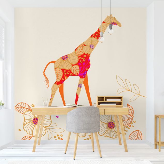 Deko Kinderzimmer Floral Giraffe