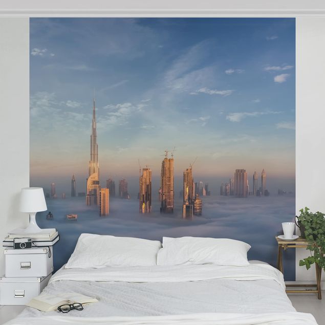 Fototapete blau Dubai über den Wolken