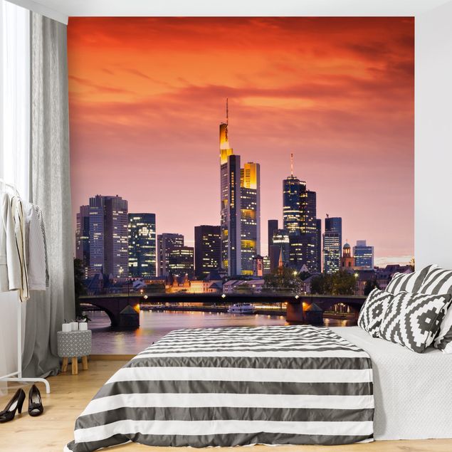Fototapeten Orange Frankfurt Skyline