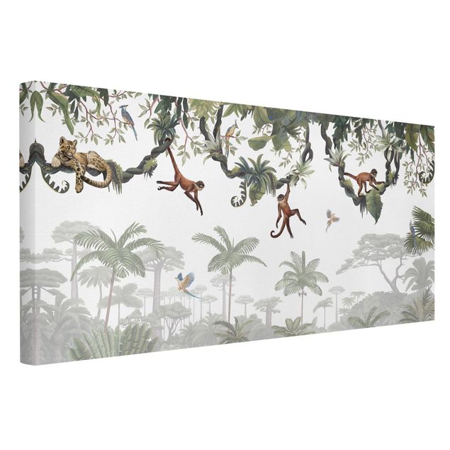 Wandbilder Bäume Freche Affen in tropischen Kronen