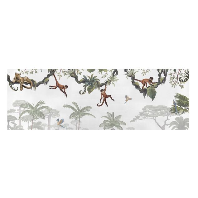 Wandbilder Landschaften Freche Affen in tropischen Kronen