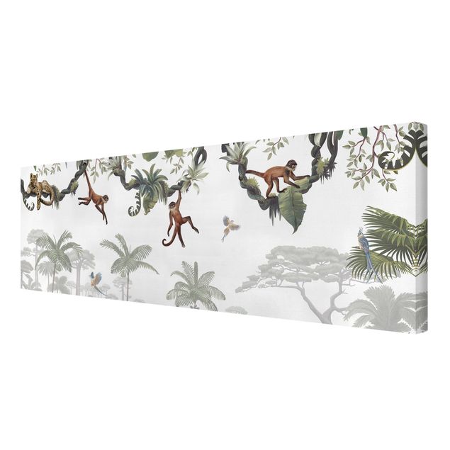 Wandbilder Dschungel Freche Affen in tropischen Kronen