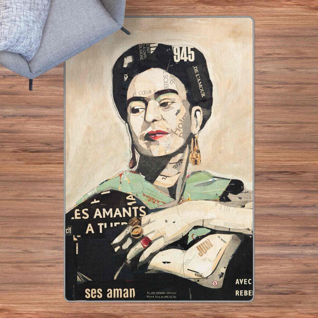 Teppich creme Frida Kahlo - Collage No.4