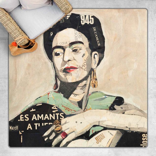 Teppich beige Frida Kahlo - Collage No.4