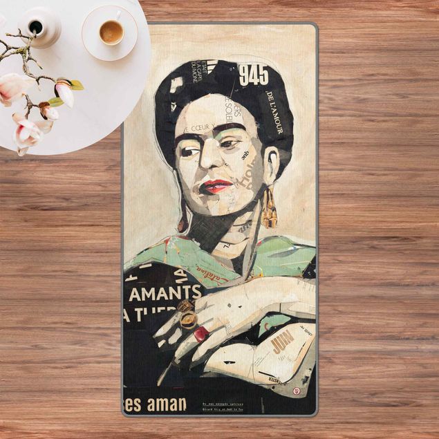 Teppich creme Frida Kahlo - Collage No.4