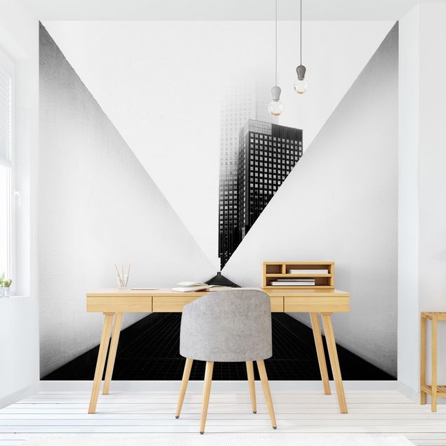 Küchen Deko Geometrische Architekturstudie Schwarz-Weiß