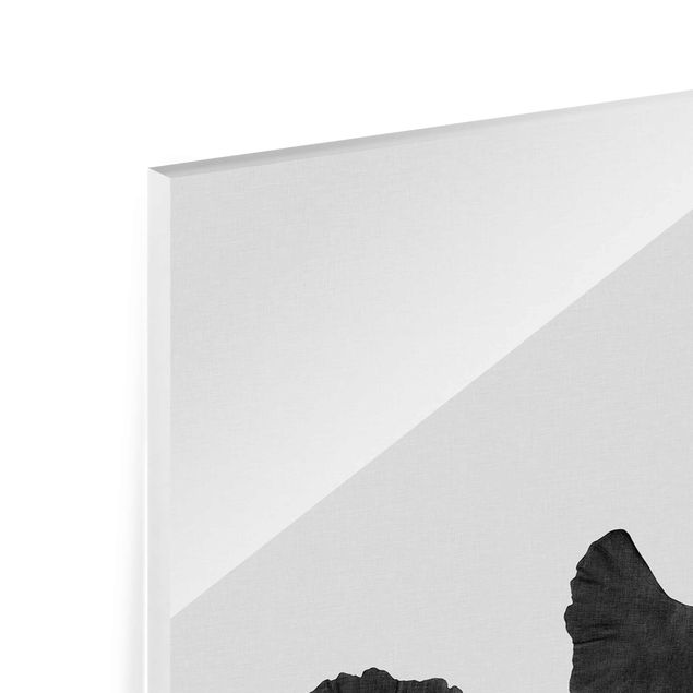 Bilder auf Glas Ginkgo Komposition in Schwarz-Weiß