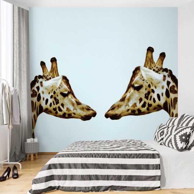 Tapeten Modern Giraffes in Love