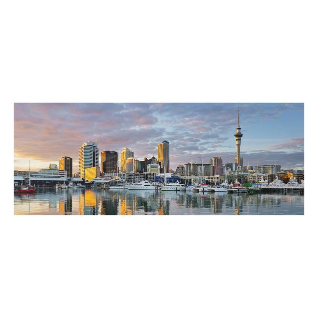 Wandbilder Modern Auckland Skyline Sonnenuntergang