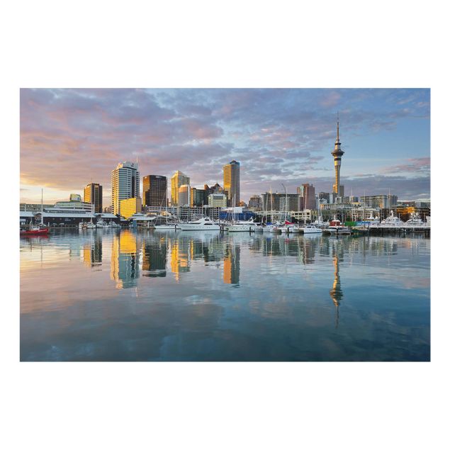 Wandbilder Modern Auckland Skyline Sonnenuntergang