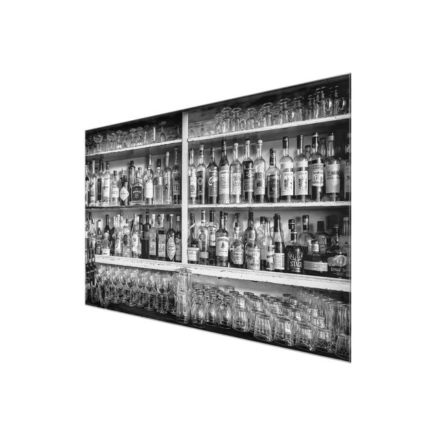 Glas Wandbilder Bar Schwarz Weiß
