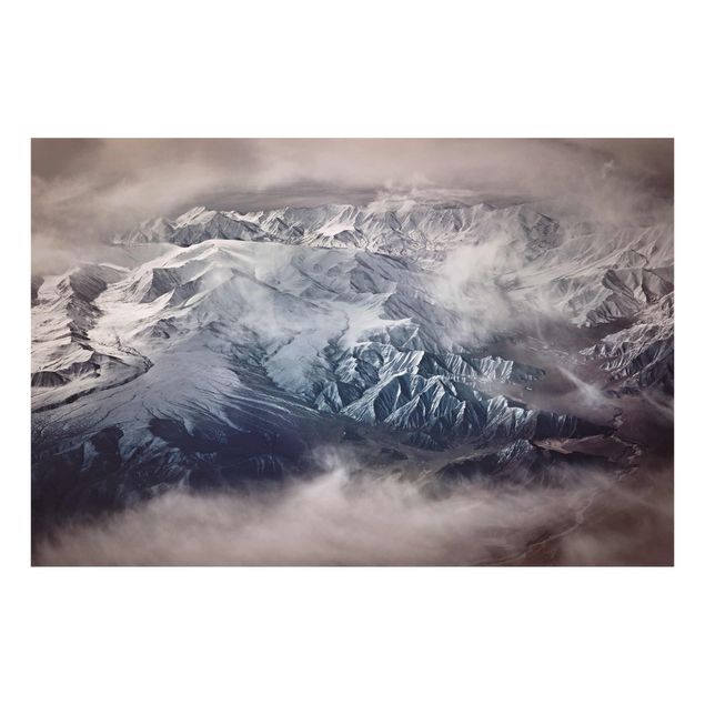 Glasbilder Natur Berge von Tibet