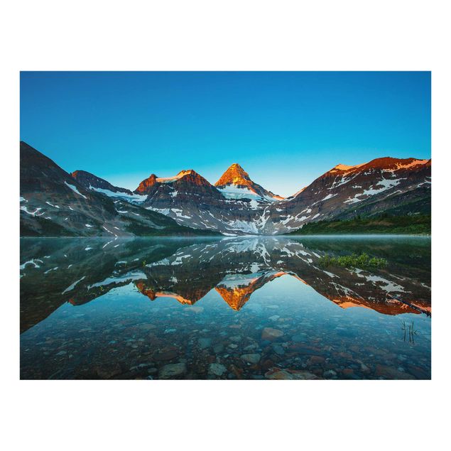 Glasbilder Landschaften Berglandschaft am Lake Magog in Kanada