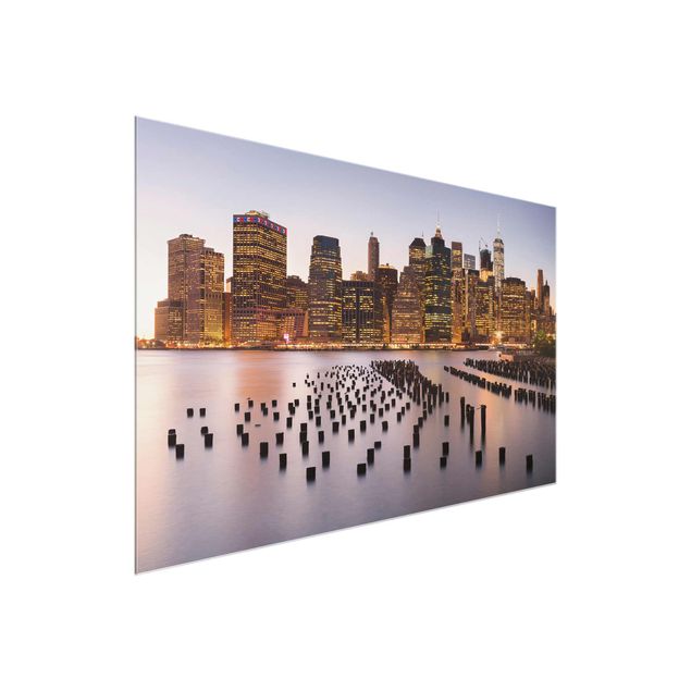 Glasbilder Städte Blick auf Manhattan Skyline