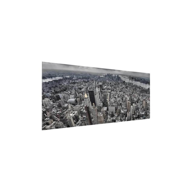 schwarz weiß Glasbilder Blick über Manhattan