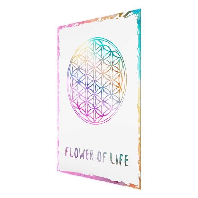 Glas Wandbilder Blume des Lebens Wasserfarbe