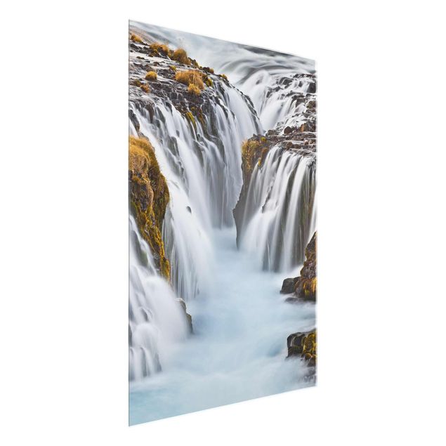 Glasbilder Natur Brúarfoss Wasserfall in Island
