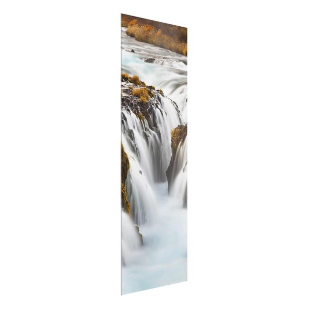 Glasbilder Natur Brúarfoss Wasserfall in Island