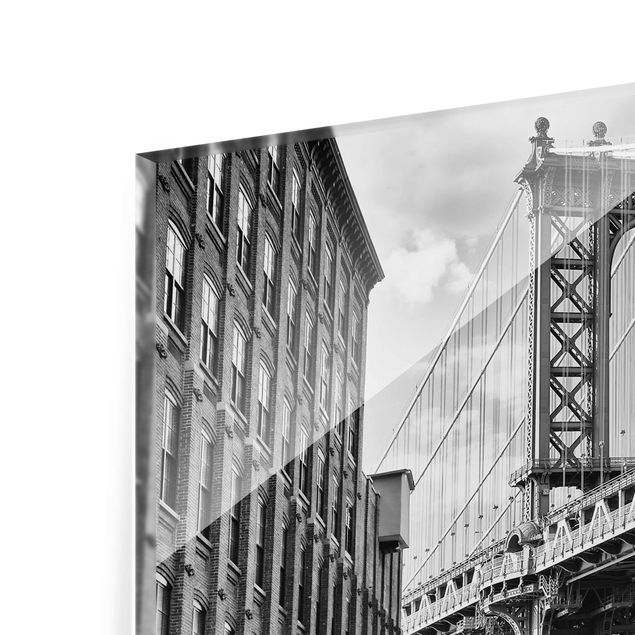 Wandbilder Schwarz-Weiß Manhattan Bridge in America