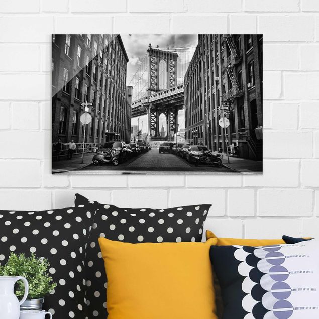 Glasbild New York Manhattan Bridge in America