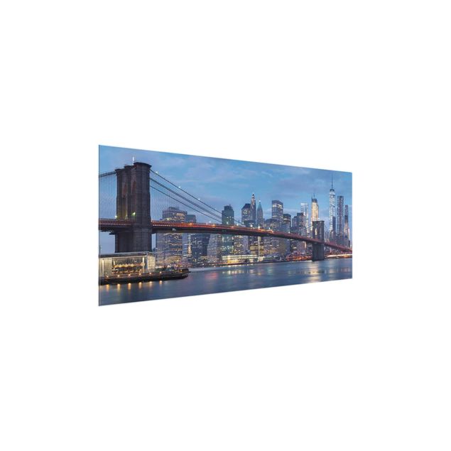 Glasbilder Städte Brooklyn Bridge Manhattan New York