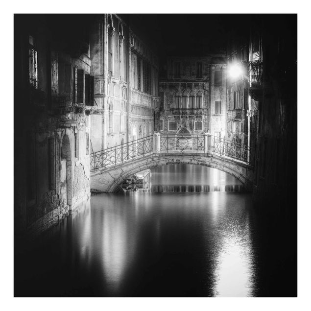 Wandbilder Schwarz-Weiß Brücke Venedig