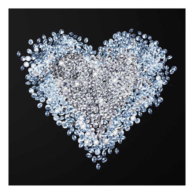 Glasbilder Diamant Herz