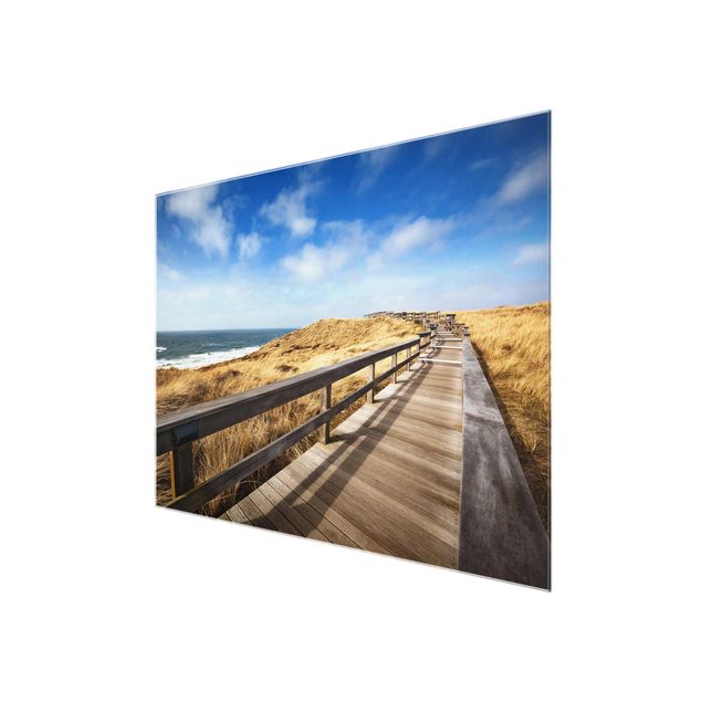 Glasbilder Strand und Meer Dünenweg an der Nordsee auf Sylt