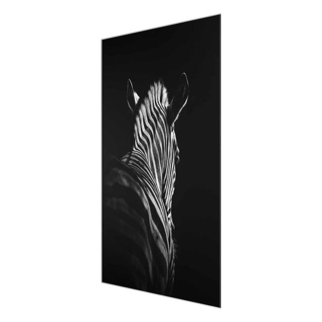 Wandbilder Schwarz-Weiß Dunkle Zebra Silhouette