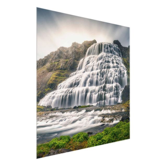 Glasbilder Natur Dynjandi Wasserfall