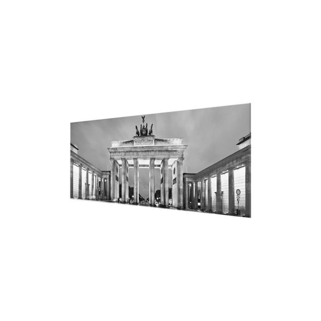 Glasbilder Städte Erleuchtetes Brandenburger Tor II