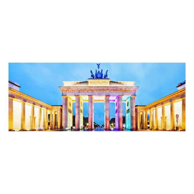 Glasbilder Städte Erleuchtetes Brandenburger Tor