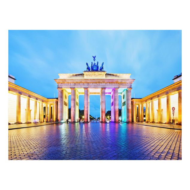 Glasbilder Städte Erleuchtetes Brandenburger Tor