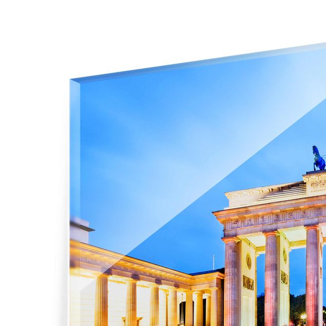 Glas Wandbilder Erleuchtetes Brandenburger Tor