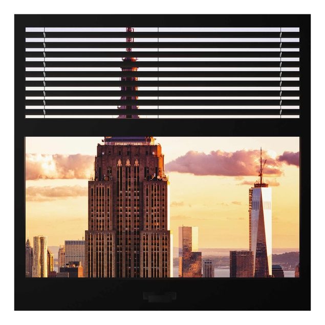Wandbilder Architektur & Skyline Fensterblick Jalousie - Empire State Building New York