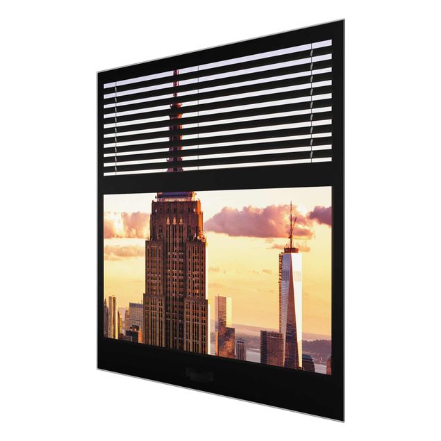 Wandbilder Modern Fensterblick Jalousie - Empire State Building New York