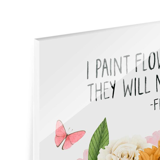 Glasbilder Fridas Gedanken - Blumen